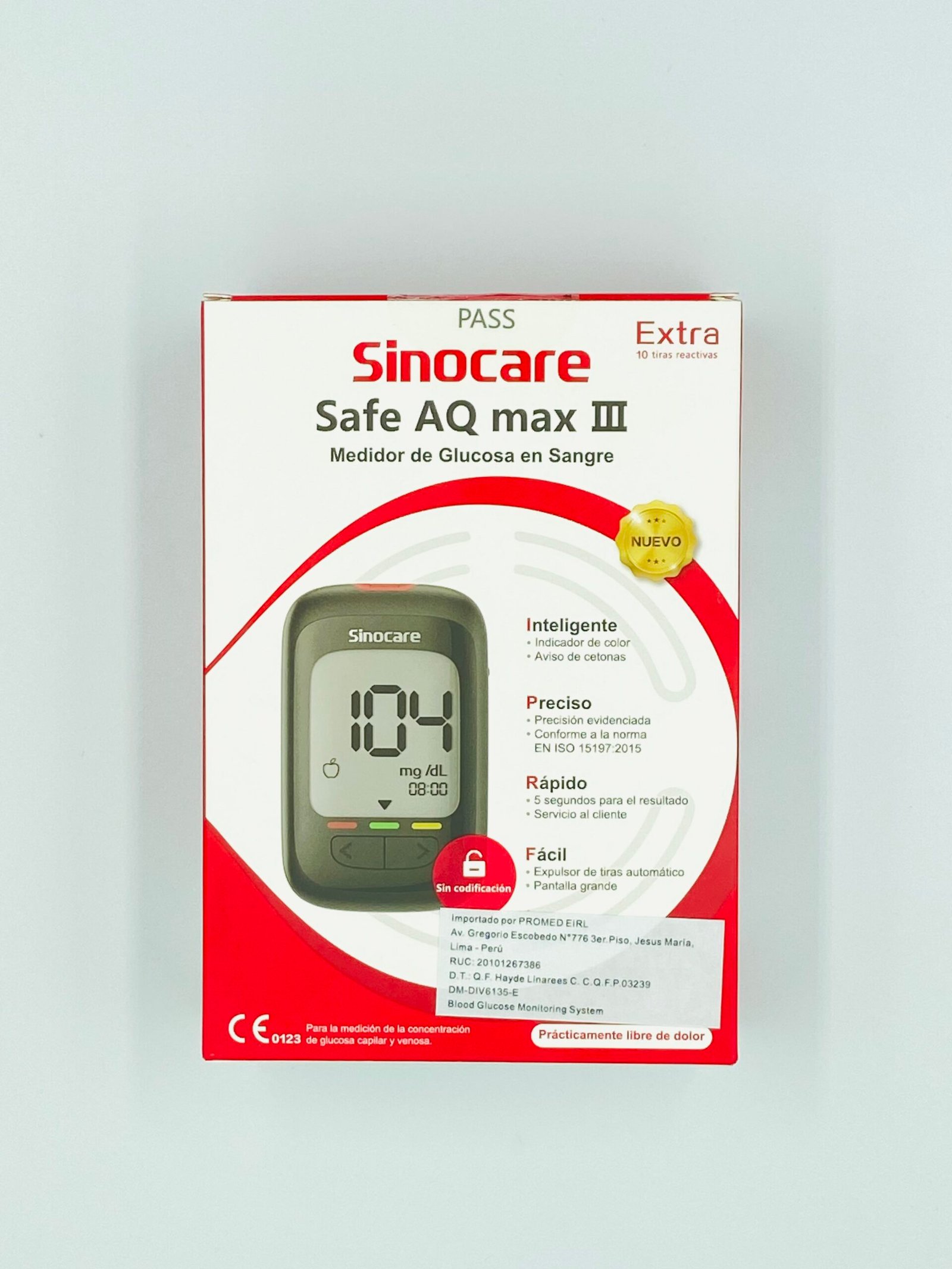 KIT GLUCOMETRO SINOCARE AQ MAX III